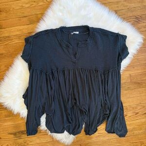 Free people black flowy top